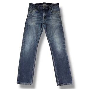 7 For All Mankind High Rise Straight Ankle Blue Wash Jeans Cotton Size 32